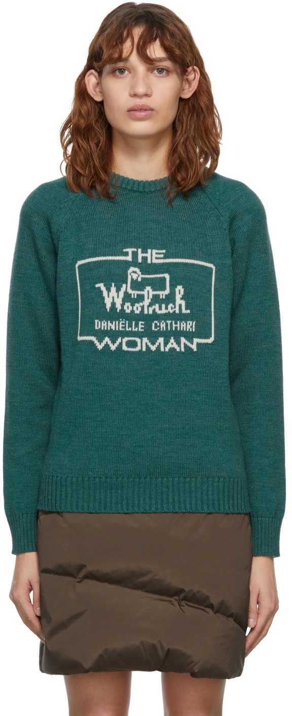 Photo: Woolrich Green Daniëlle Cathari Edition Merino Crewneck Sweater