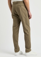 Sunspel Tapered-leg Cotton Trousers Sage