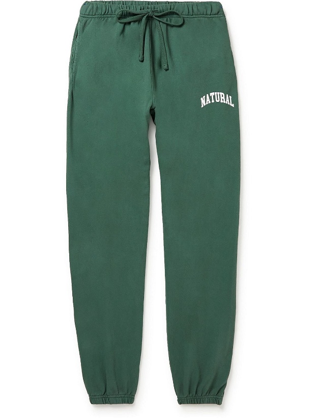 Photo: Museum Of Peace & Quiet - Natural Tapered Printed Cotton-Jersey Sweatpants - Green