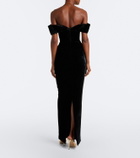 Rachel Gilbert Ryn off-shoulder velvet corset gown