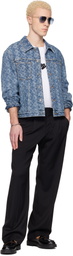 Lanvin Blue Lunar Year Jacquard Denim Jacket