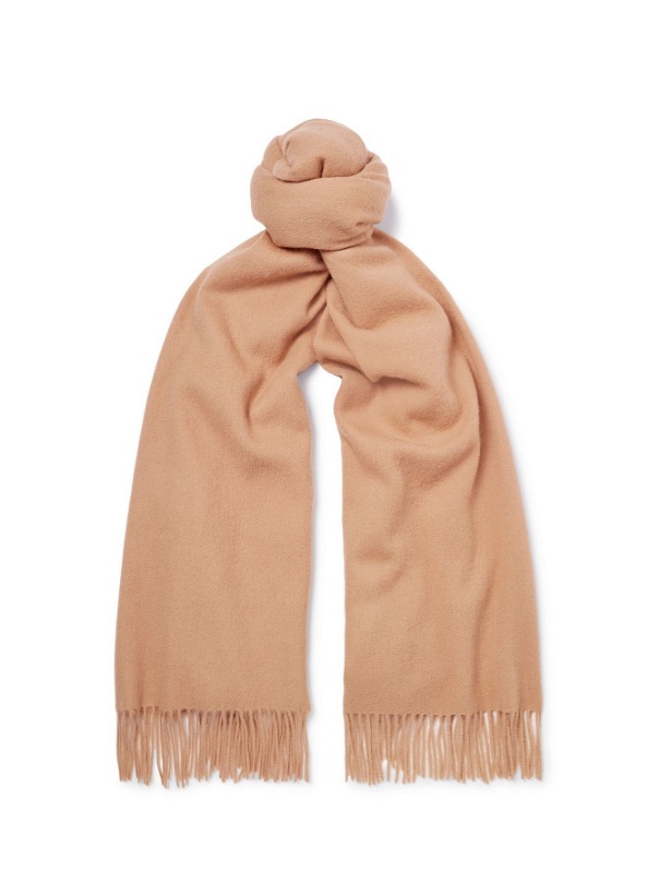 Photo: Mulberry - Logo-Embroidered Fringed Lambswool Scarf