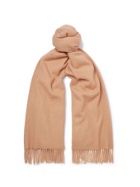 Mulberry - Logo-Embroidered Fringed Lambswool Scarf