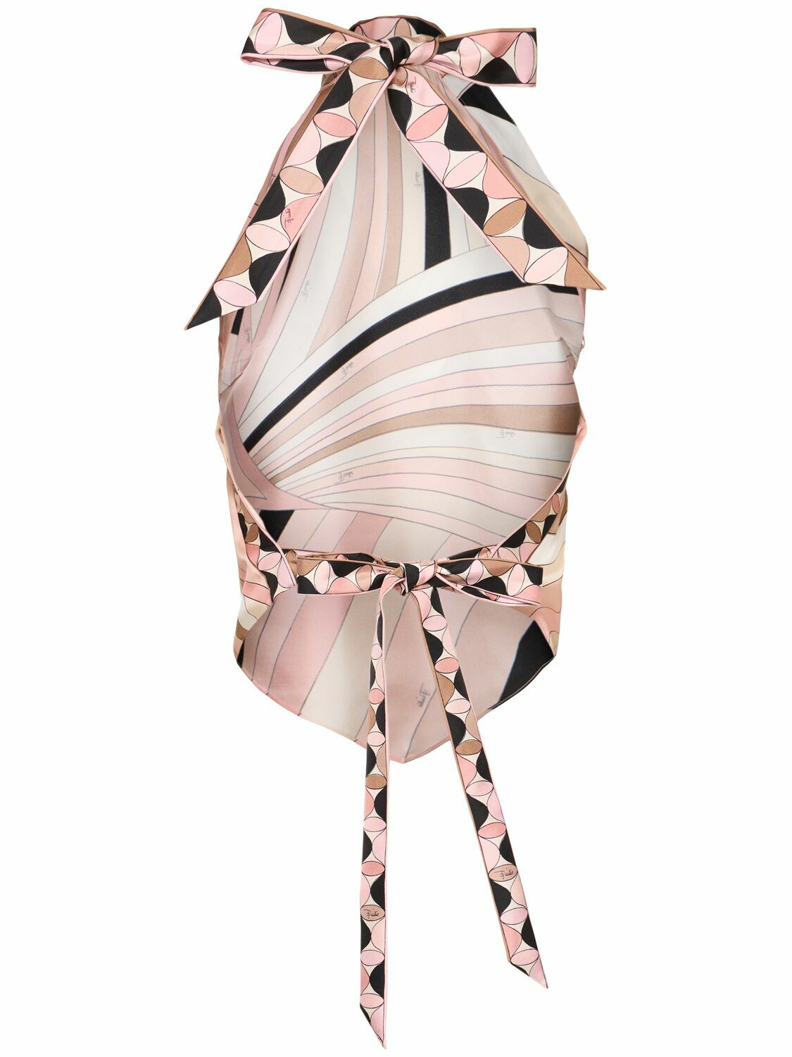 PUCCI Printed Silk Twill Halter Neck Top