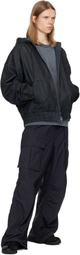 Juun.J Navy Work Zip-Up Oil Denim Jacket