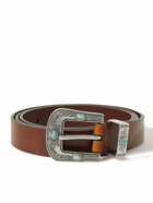 Brunello Cucinelli - Embellished Leather Belt - Brown