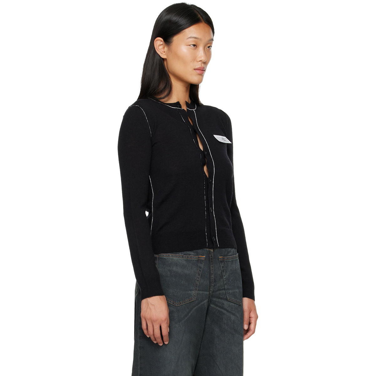 MM6 Maison Margiela Black Essentials Cardigan