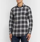 TOM FORD - Mickey Slim-Fit Checked Cotton-Flannel Western Shirt - Gray