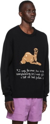 Bode SSENSE Exclusive Black Limited Edition Camel Patch Sweater