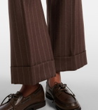 Brunello Cucinelli Chalk stripe wool cropped flared pants