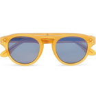 Cutler and Gross - Round-Frame Acetate and Silver-Tone Mirrored Sunglasses - Men - Yellow