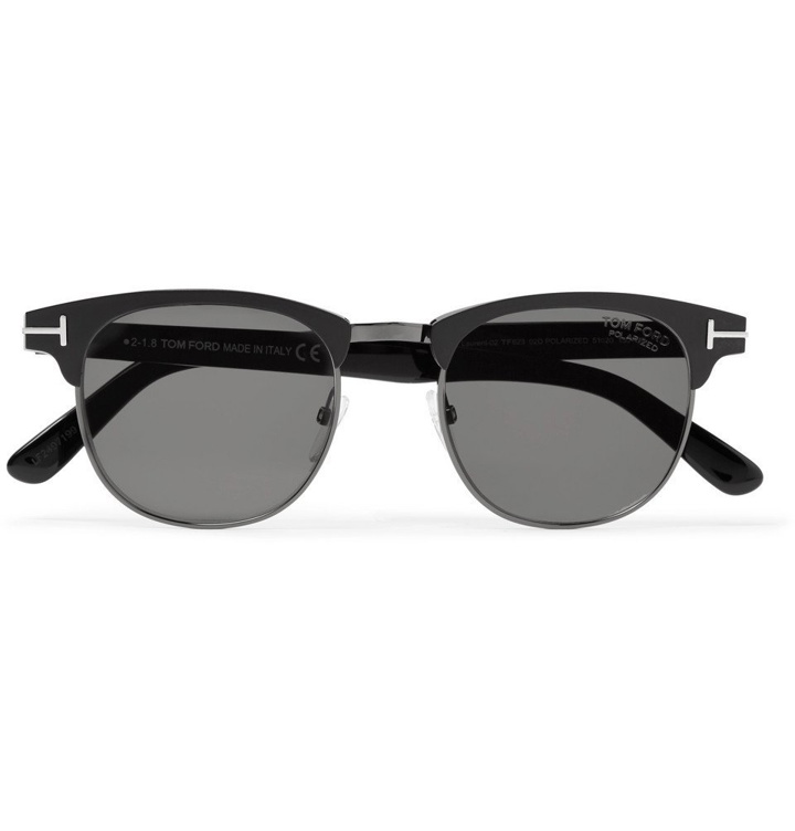 Photo: TOM FORD - Laurent D-Frame Acetate and Gunmetal-Tone Polarised Sunglasses - Men - Black