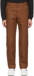 Naked & Famous Denim Brown Canvas Work Trousers