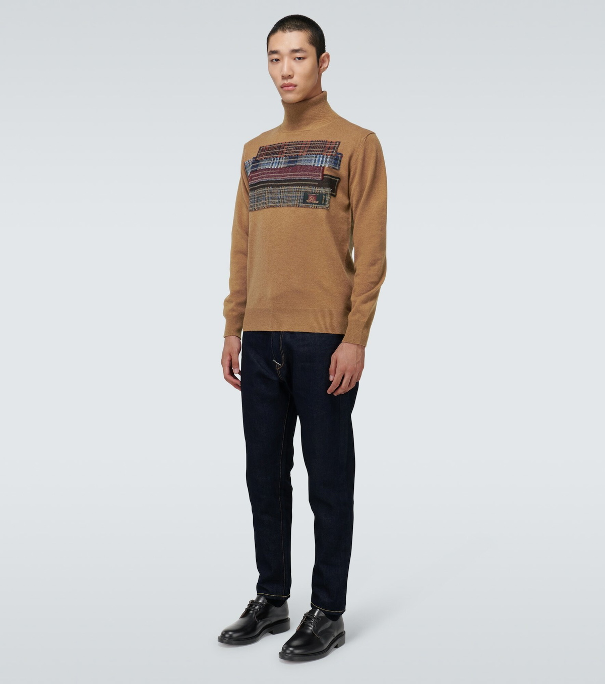 Junya Watanabe - Patchwork wool turtleneck sweater