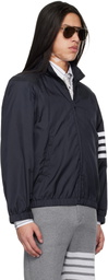 Thom Browne Navy Shiny Ripstop Raglan 4-Bar Track Jacket