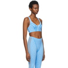 adidas x IVY PARK Blue Monogram Medium Support Zip-Up Sports Bra