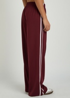 Tala Striped Straight-leg Jersey Sweatpants Dark Red