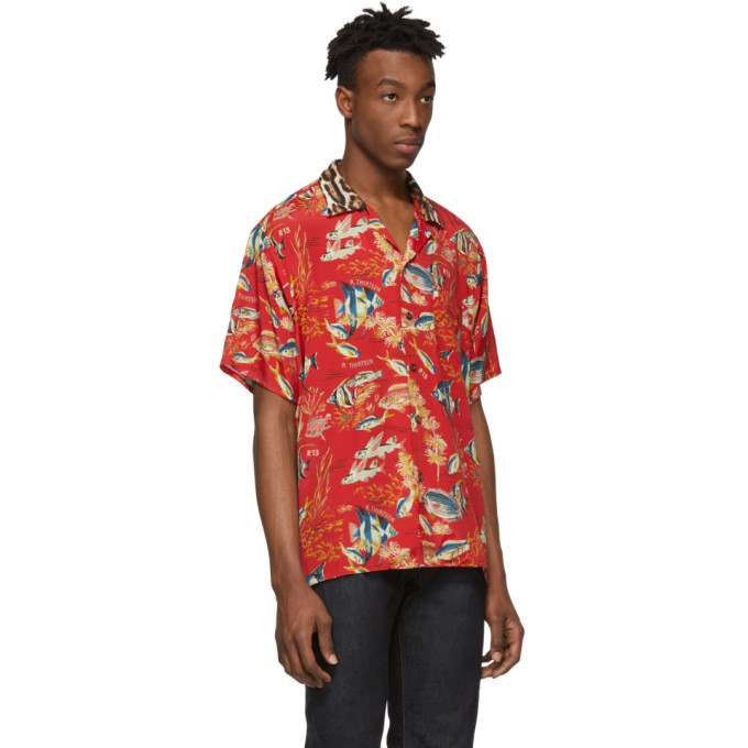 R13 Red Hawaiian Short Sleeve Shirt R13