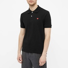 Comme des Garçons Play Men's Little Red Heart Polo Shirt in Black