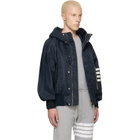 Thom Browne Navy Tech Twill Blouson Jacket