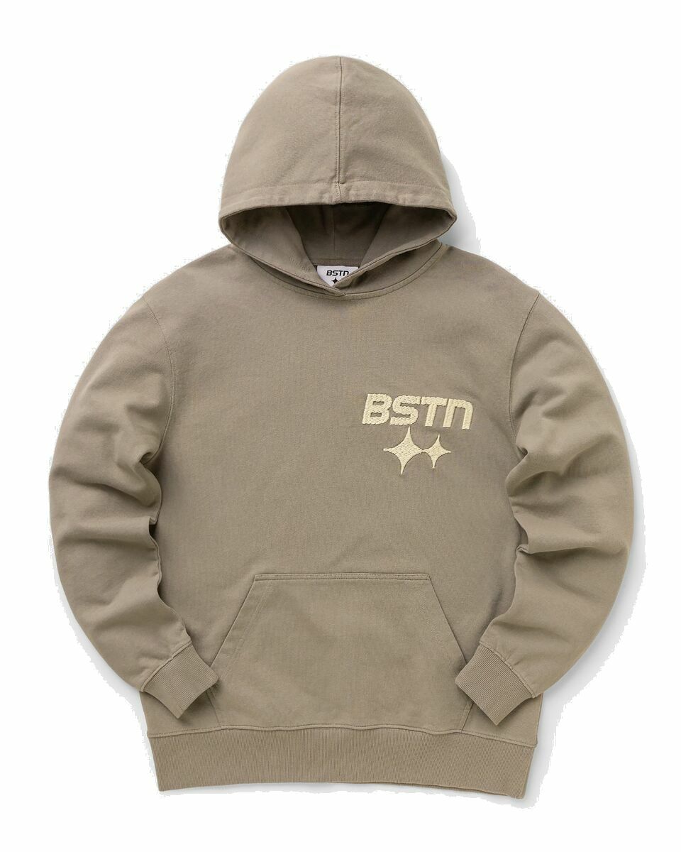 Photo: Bstn Brand Signature Stitching Logo Hoody Brown - Mens - Hoodies