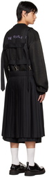 KIDILL Black Harness Pleats Skirt