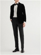 De Petrillo - Straight-Leg Wool and Mohair-Blend Tuxedo Trousers - Black