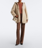 Max Mara Hooded alpaca, wool, and silk zip-up coat