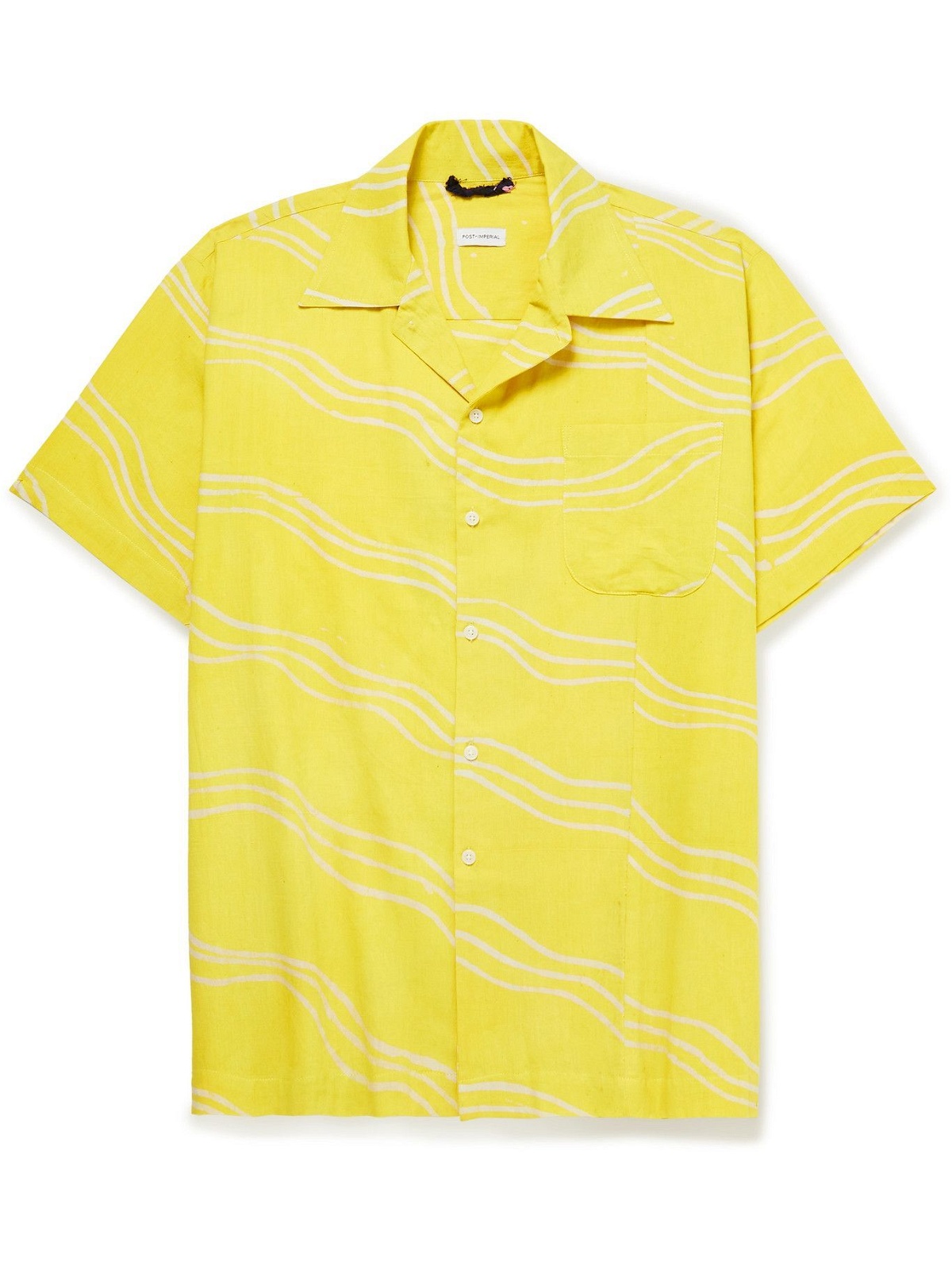Photo: Post-Imperial - Camp-Collar Printed Cotton Shirt - Yellow