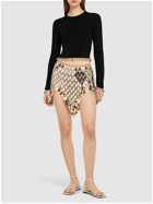 RABANNE Geometric Sequined Mini Skirt