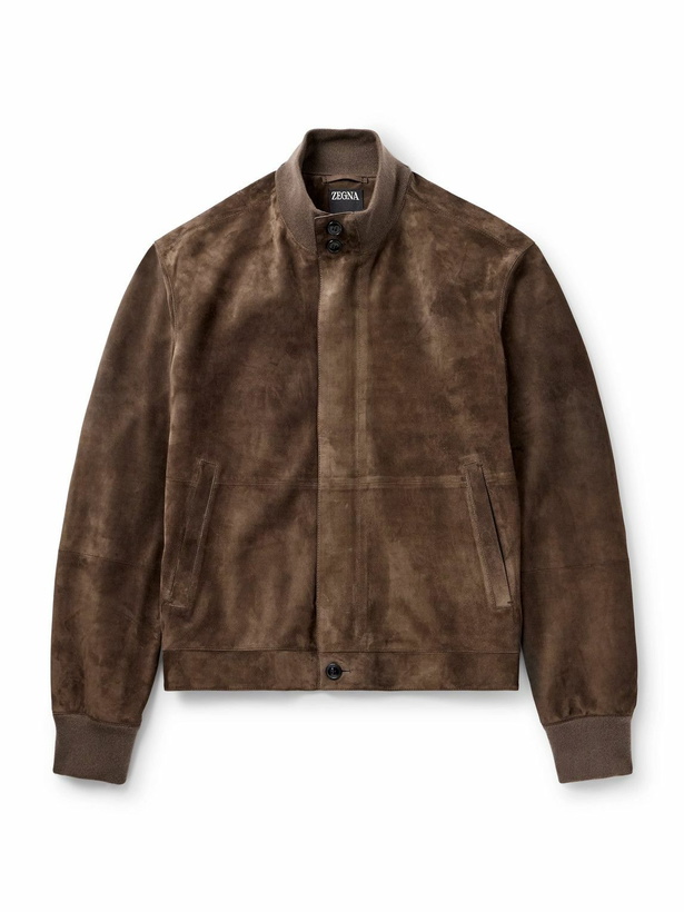 Photo: Zegna - Suede Blouson Jacket - Brown