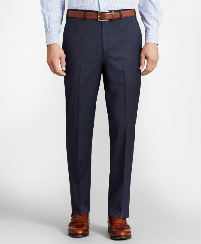 Photo: Brooks Brothers Men's Flex Regent-Fit Wool Trousers | Blue