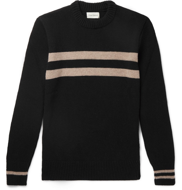Photo: Oliver Spencer - Striped Wool Sweater - Black