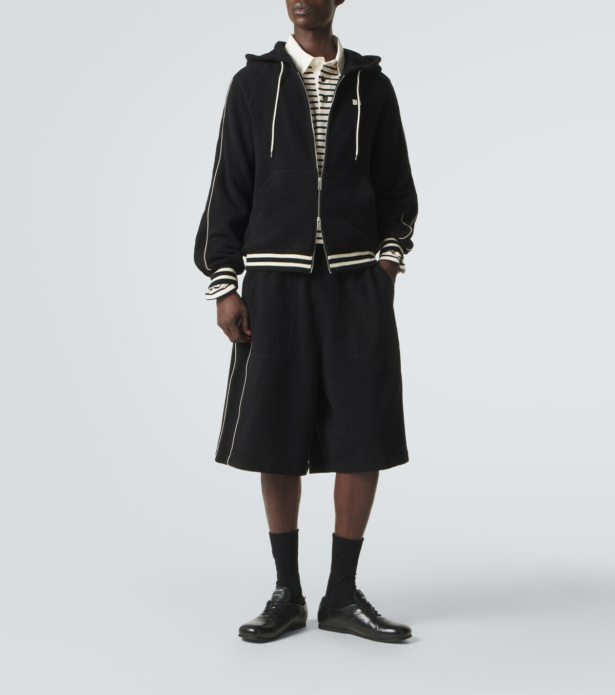 Wales Bonner Prince cotton-blend terry hoodie