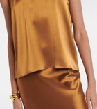Galvan Sienna halterneck satin top