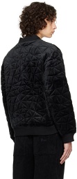 Dime Black Quilted Bomber Jacket