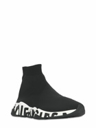 BALENCIAGA Speed Graffiti Knit Sock Runner Sneakers