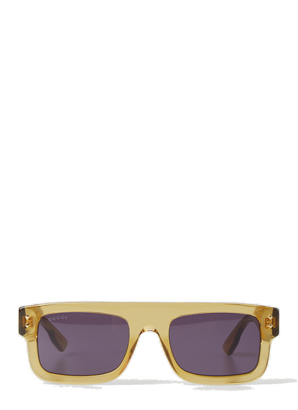 Photo: Two-Tone Square Frame Sunglasses in Yellow
