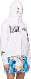 Ashley Williams White 'Missing Person' Butterfly Hoodie
