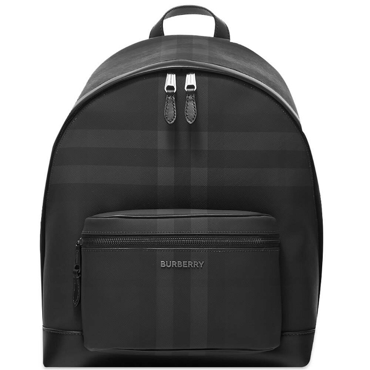 Photo: Burberry Men's Jett Check Backpack in Charcoal