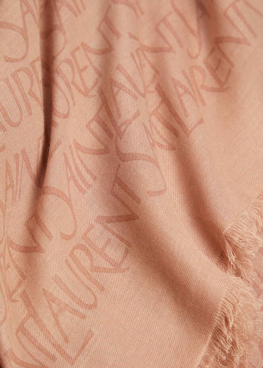 Saint Laurent Logo-monogrammed Modal-blend Scarf - Beige - One Size