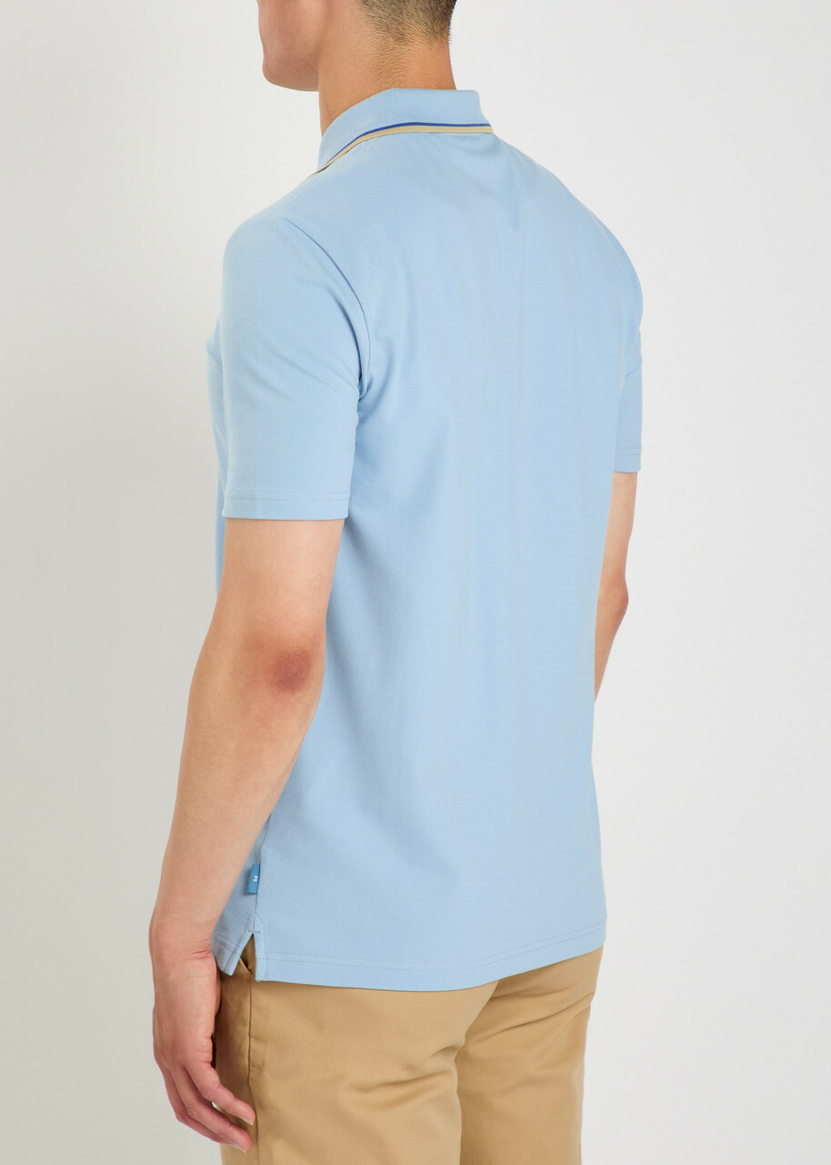 PS Paul Smith Striped-trim Cotton-blend Shirt Blue