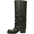 FIDAN NOVRUZOVA Khaki Havva Chunky Heel Tall Boots
