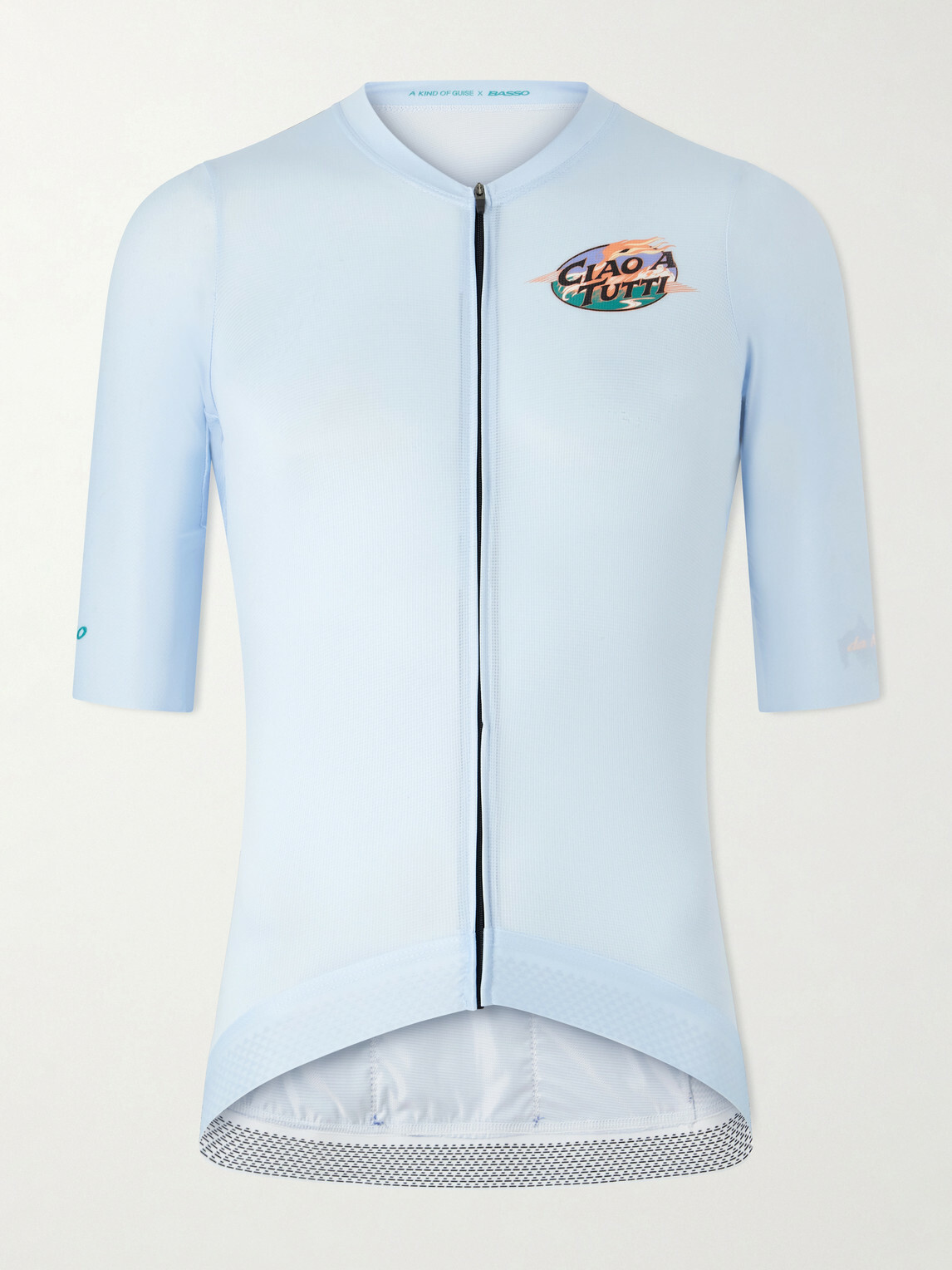 A Kind Of Guise - Basso Giro Alpino Logo-Print Mesh Cycling Jersey - Blue