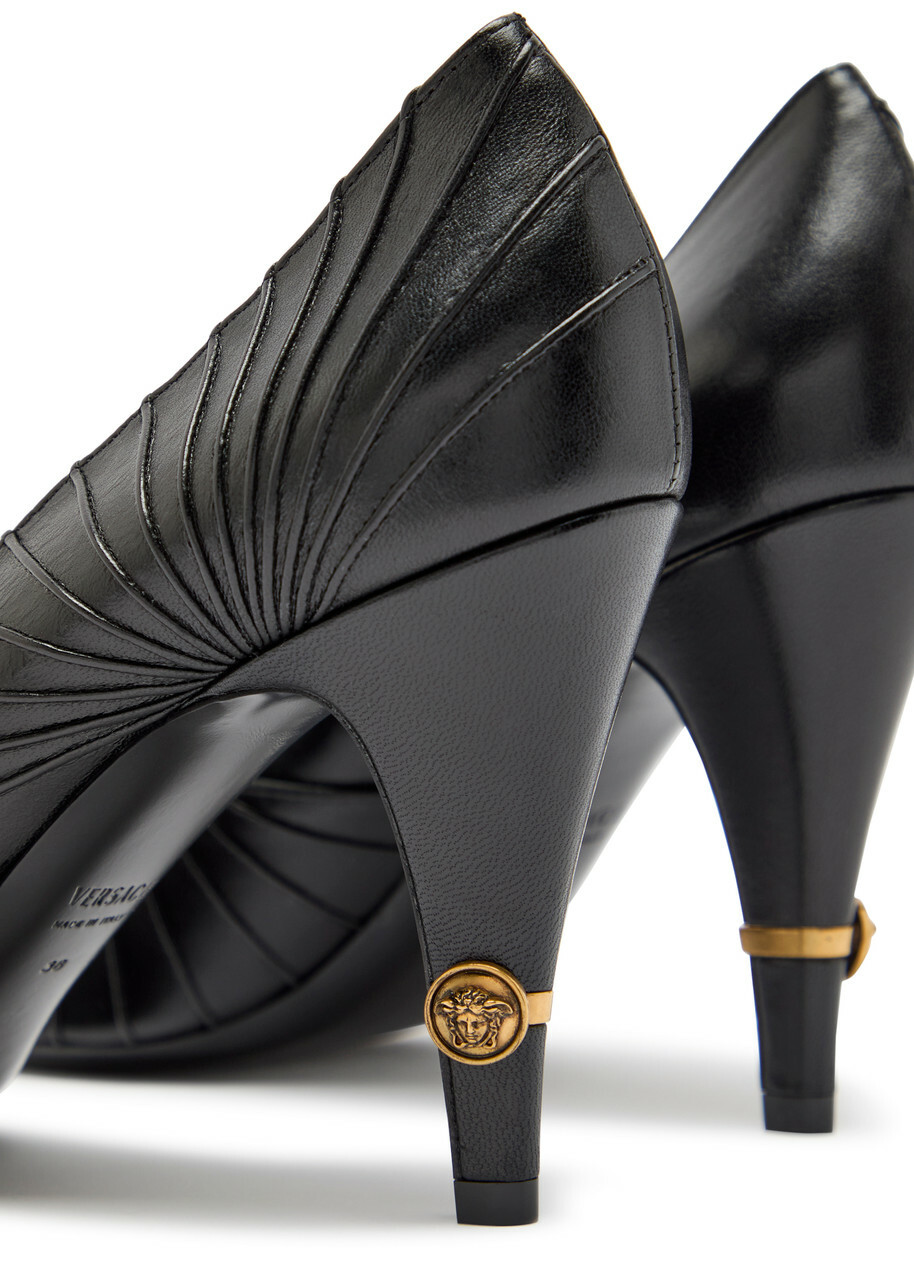 Versace 90 Pintuck Leather Pumps