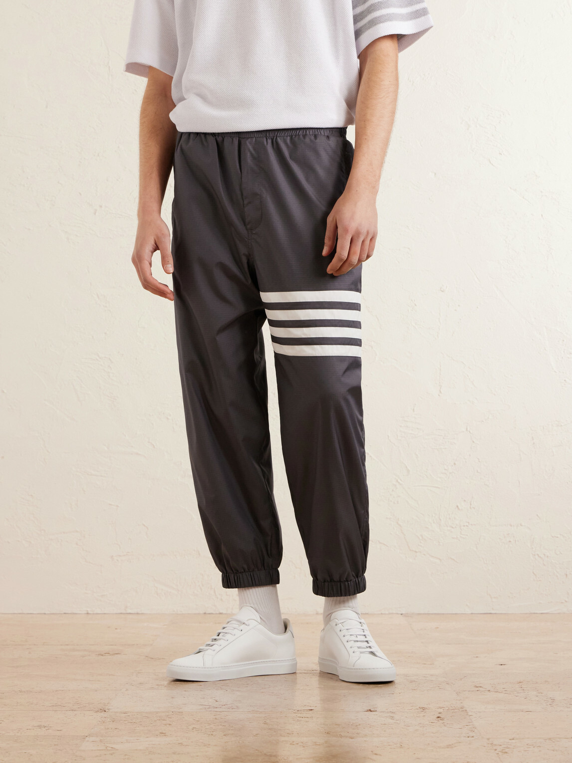 Thom Browne - Tapered Striped Ripstop Sweatpants - Gray