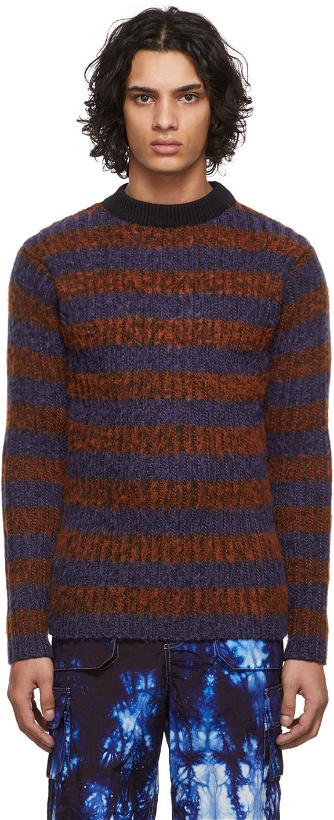 Photo: AGR Orange & Purple Striped Mohair Sweater