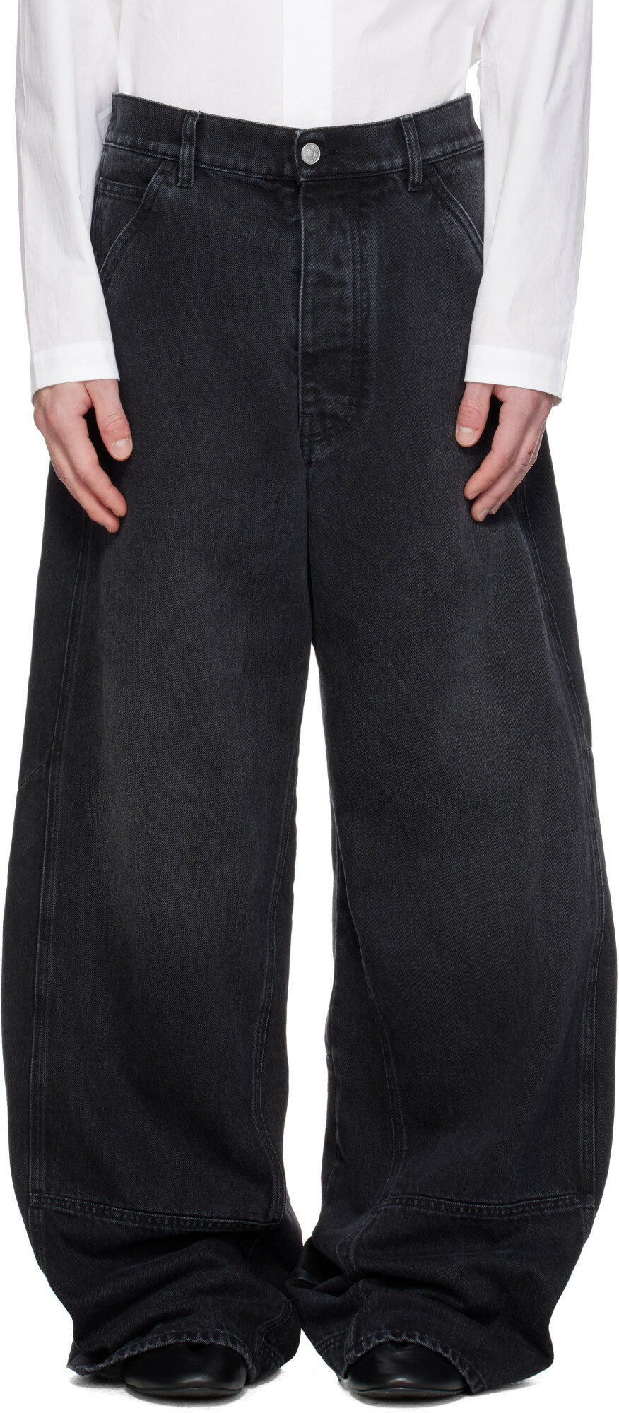 Marni Black Pinstripe Wool Trousers Marni