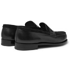 J.M. Weston - Leather and Suede Penny Loafers - Men - Black