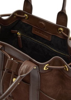 Veronica Beard Goody Panelled Suede Bucket bag - Dark Brown - One Size